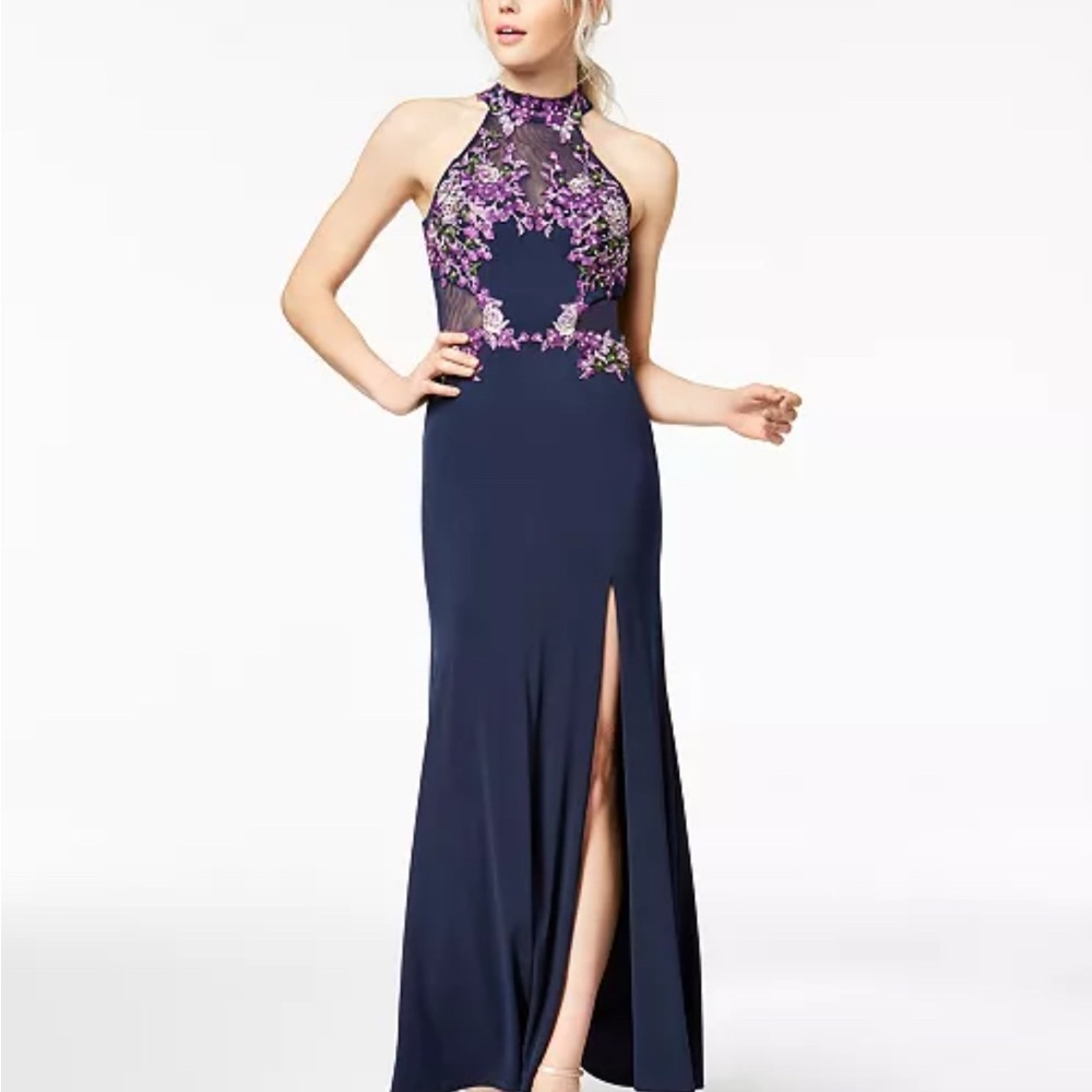 CRYSTAL DOLL: Purple Halter Prom Dress